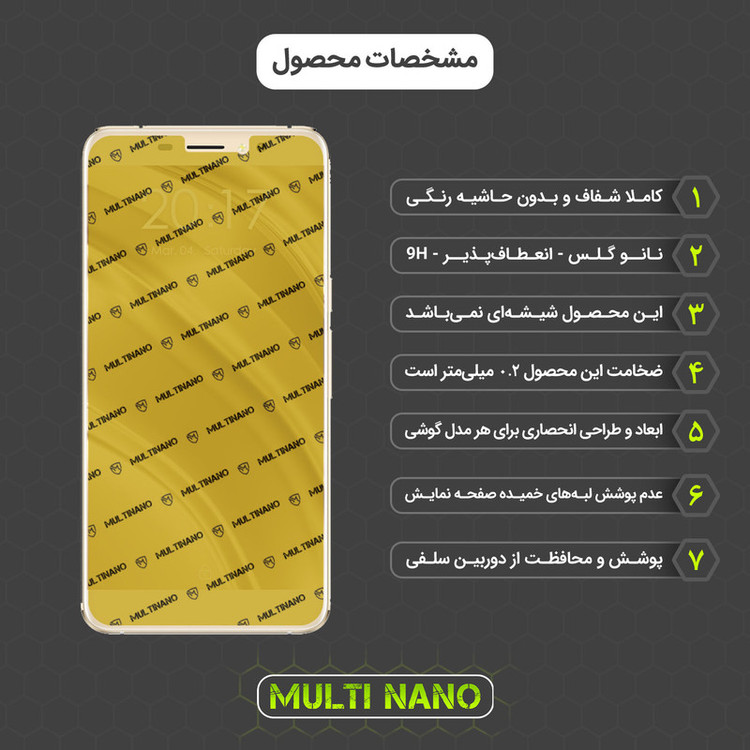 محافظ صفحه نمایش مولتی نانو مدل X-SFM مناسب برای گوشی موبایل جی ال ایکس General Luxe Shahab به همراه برچسب پوششی