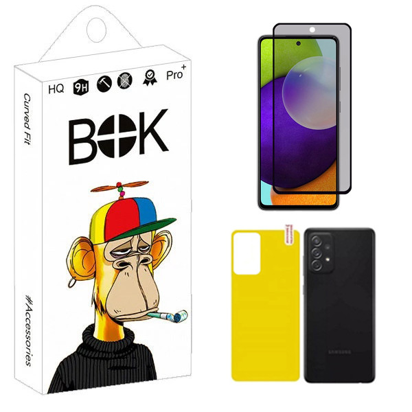 محافظ صفحه نمایش حریم شخصی بوک مدل Carbon Plus مناسب برای گوشی موبایل سامسونگ Galaxy A53 5G به همراه محافظ پشت گوشی