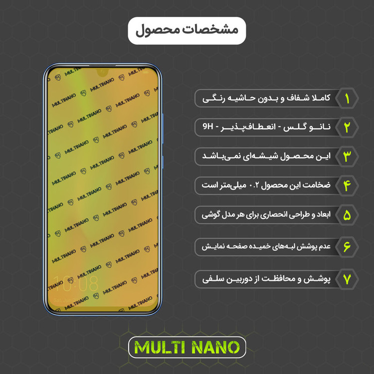 محافظ صفحه نمایش مولتی نانو مدل X-SFL مناسب برای گوشی موبایل آنر 10 Lite به همراه برچسب پوششی