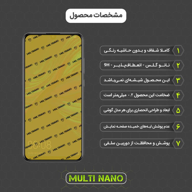 محافظ صفحه نمایش مولتی نانو مدل X-SFL مناسب برای گوشی موبایل هوآوی Enjoy 9S به همراه برچسب پوششی