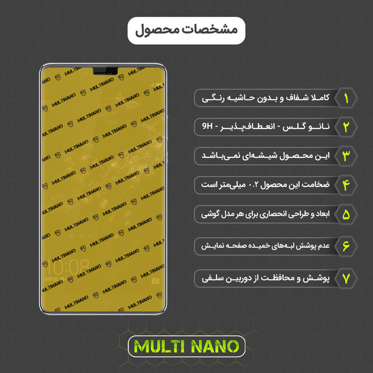 محافظ صفحه نمایش مولتی نانو مدل X-SFG مناسب برای گوشی موبایل آنر V8 Max به همراه برچسب پوششی