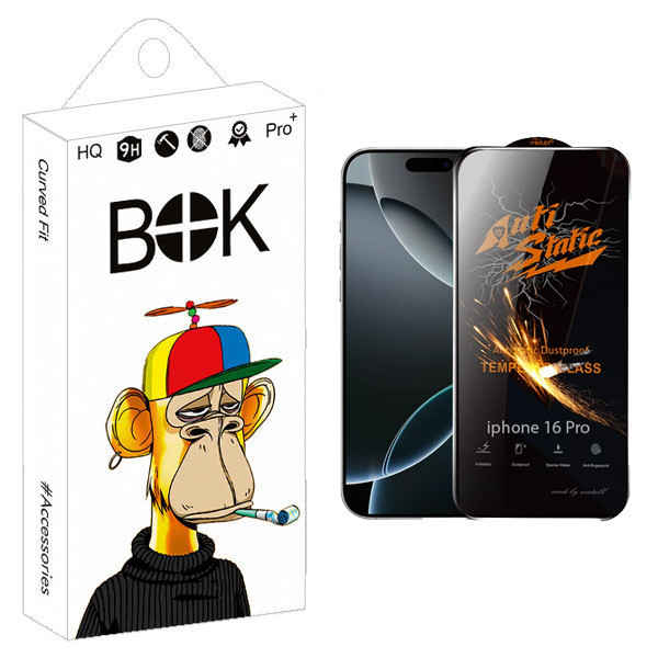 محافظ صفحه نمایش Antistatic بوک مدل BrightShield مناسب برای گوشی موبایل اپل iPhone 16 Pro