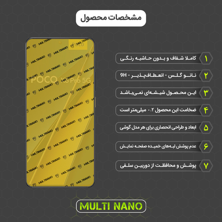 محافظ صفحه نمایش مولتی نانو مدل X-S2N مناسب برای گوشی موبایل شیائومی Poco X6 Pro بسته دو عددی