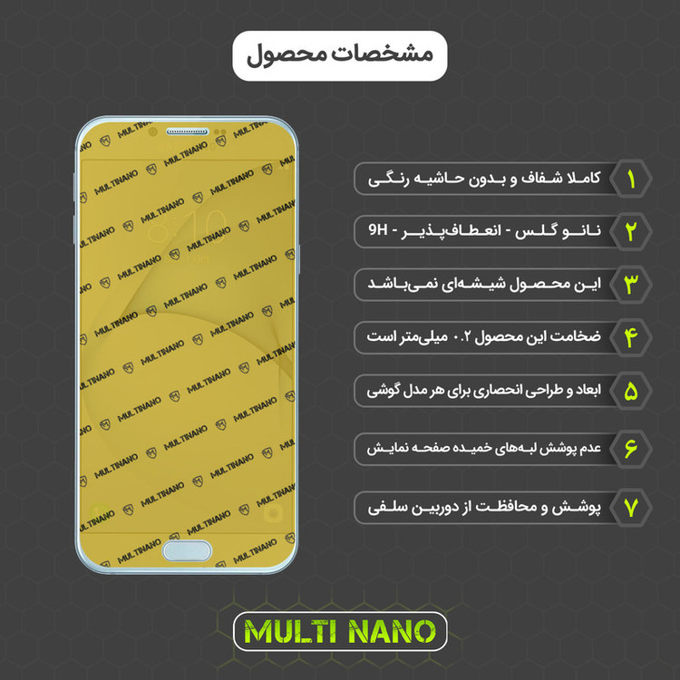محافظ صفحه نمایش مولتی نانو مدل X-SFM مناسب برای گوشی موبایل سامسونگ Galaxy A8 2016 به همراه برچسب پوششی