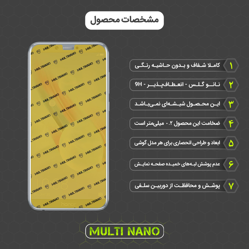 محافظ صفحه نمایش مولتی نانو مدل X-SFC مناسب برای گوشی موبایل آنر 9 Youth Edition به همراه برچسب پوششی