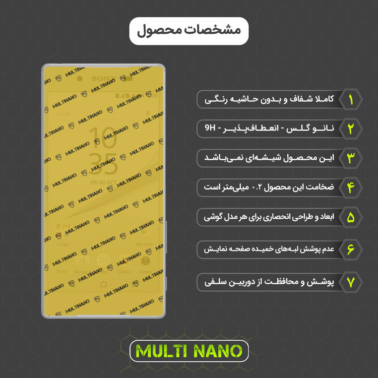 محافظ صفحه نمایش مولتی نانو مدل X-SFC مناسب برای گوشی موبایل سونی Xperia Z5 به همراه برچسب پوششی