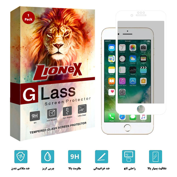 محافظ صفحه نمایش سرامیکی حریم شخصی لایونکس مدل PRC-L مناسب برای گوشی موبایل اپل iPhone 6 Plus