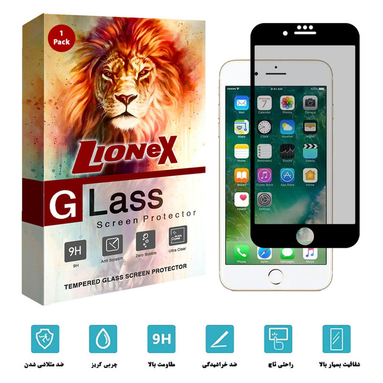 محافظ صفحه نمایش سرامیکی حریم شخصی لایونکس مدل PRC-L مناسب برای گوشی موبایل اپل iPhone 6 Plus