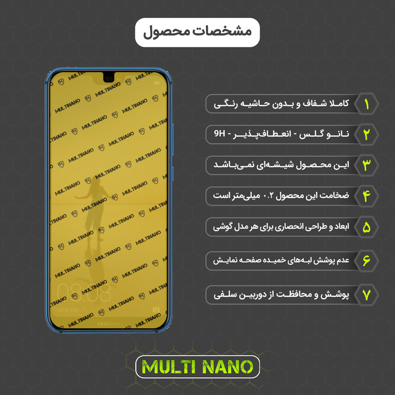 محافظ صفحه نمایش مولتی نانو مدل X-SFC مناسب برای گوشی موبایل هوآوی P20 Lite به همراه برچسب پوششی