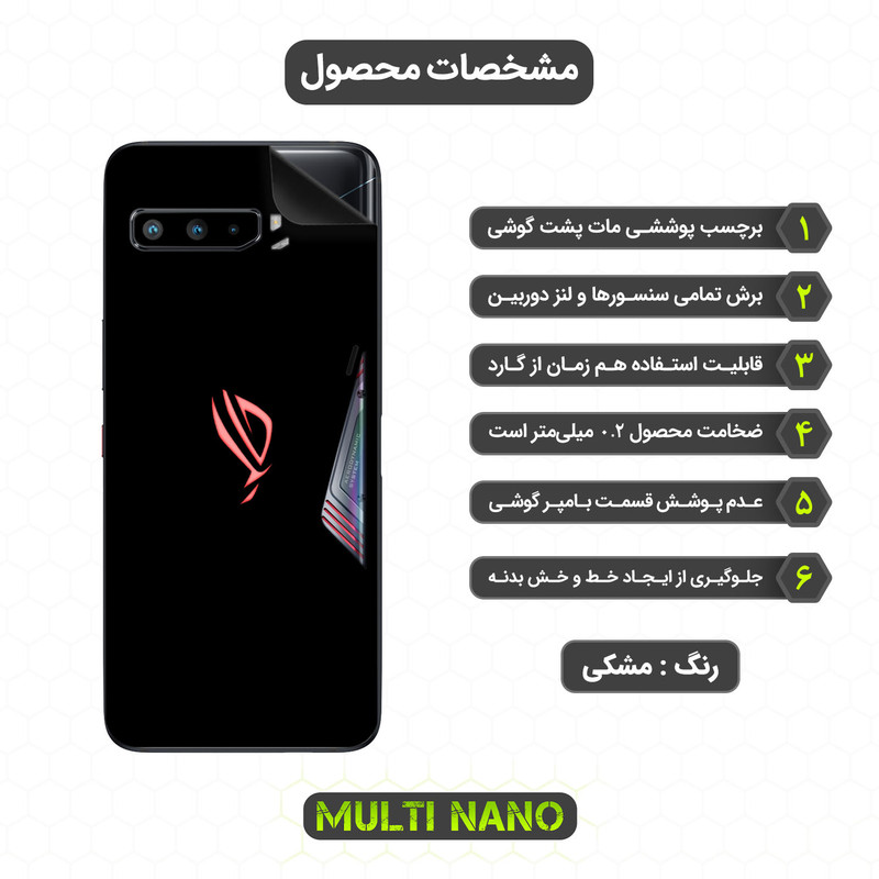 برچسب پوششی مولتی نانو مدل X-F1M مناسب برای گوشی موبایل ایسوس ROG Phone 3 / ZS661KS