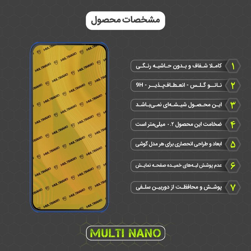 محافظ صفحه نمایش مولتی نانو مدل X-S1N مناسب برای گوشی موبایل یز Art 2 Pro