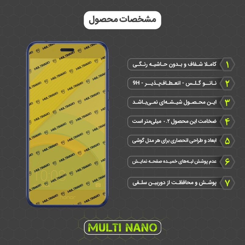 محافظ صفحه نمایش مولتی نانو مدل X-SFC مناسب برای گوشی موبایل آنر V9 Play به همراه برچسب پوششی