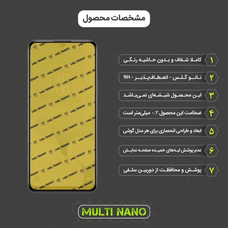 محافظ صفحه نمایش مولتی نانو مدل X-S1N مناسب برای گوشی موبایل تی سی ال 40 XL