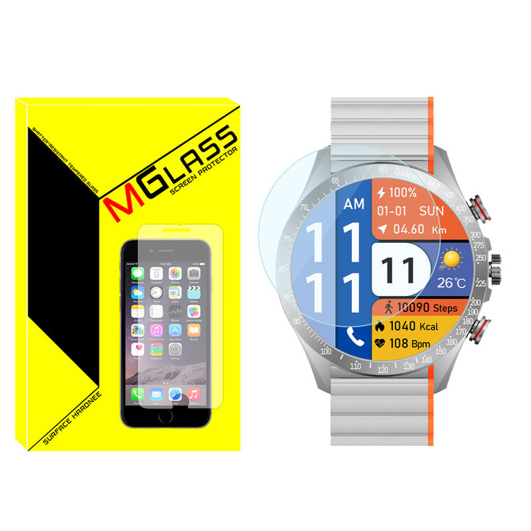 محافظ صفحه نمایش شیشهای امگلس مدل Glass-MG مناسب برای ساعت هوشمند گلوریمی M2