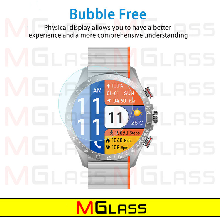 محافظ صفحه نمایش شیشهای امگلس مدل Glass-MG مناسب برای ساعت هوشمند گلوریمی M2