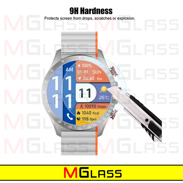 محافظ صفحه نمایش شیشهای امگلس مدل Glass-MG مناسب برای ساعت هوشمند گلوریمی M2