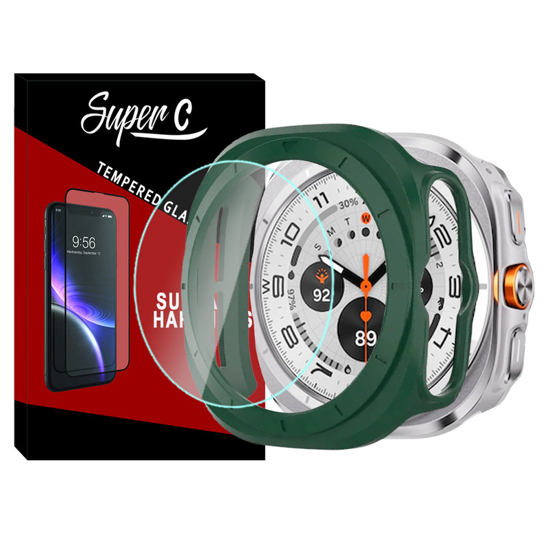 کاور سوپرسی مدل PC Bumper SC مناسب برای ساعت هوشمند سامسونگ Galaxy Watch 7 Ultra 47mm به همراه محافظ صفحه نمایش