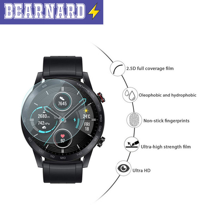 محافظ صفحه نمایش شیشهای برنارد مدل SH-BR مناسب برای ساعت هوشمند سامسونگ Galaxy Watch 3 45mm بسته دو عددی