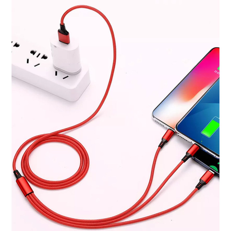 کابل تبدیل USB به microUSB/لایتنینگ/USB-C هارمن مدل ONLY CHARGE طول 1 متر