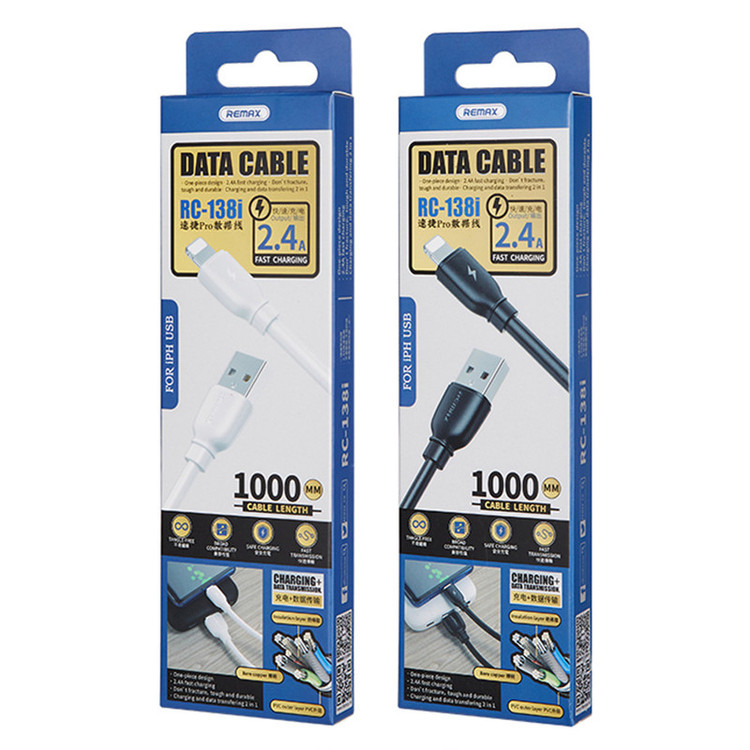 کابل تبدیل USB به لایتنینگ ریمکس مدل RC-138i طول 1 متر