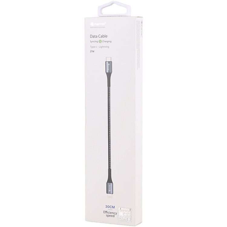 کابل تبدیل USB-C به لایتنینگ پارمپ مدل Efficiency Speed 27W طول 0.3 متر