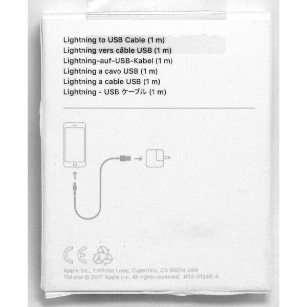 تبدیل USB به لایتنینگ مدل A1480 طول 1 متر