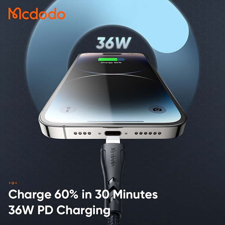 کابل تبدیل USB-C به لایتنینگ مک دودو مدل CA-457 طول 0.2 متر