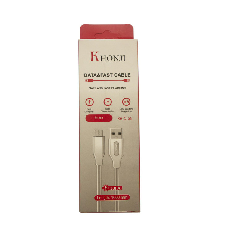 کابل تبدیل USB به MicroUSB خنجی مدل KH_C103 طول 1 متر