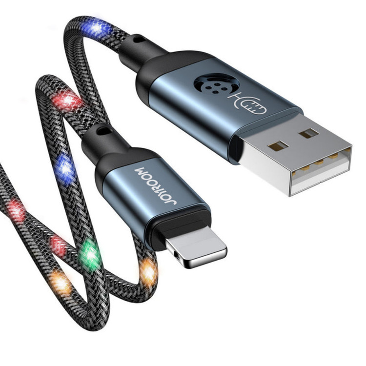 کابل تبدیل USB به لایتنینگ جوی روم مدل چراغ دار طول 1.2 متر