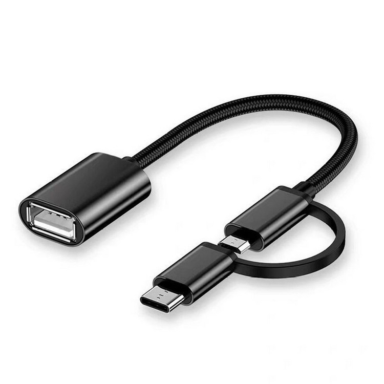 مبدل USB OTG به USB TYPE_C/microUSB مدل TWO IN ONE
