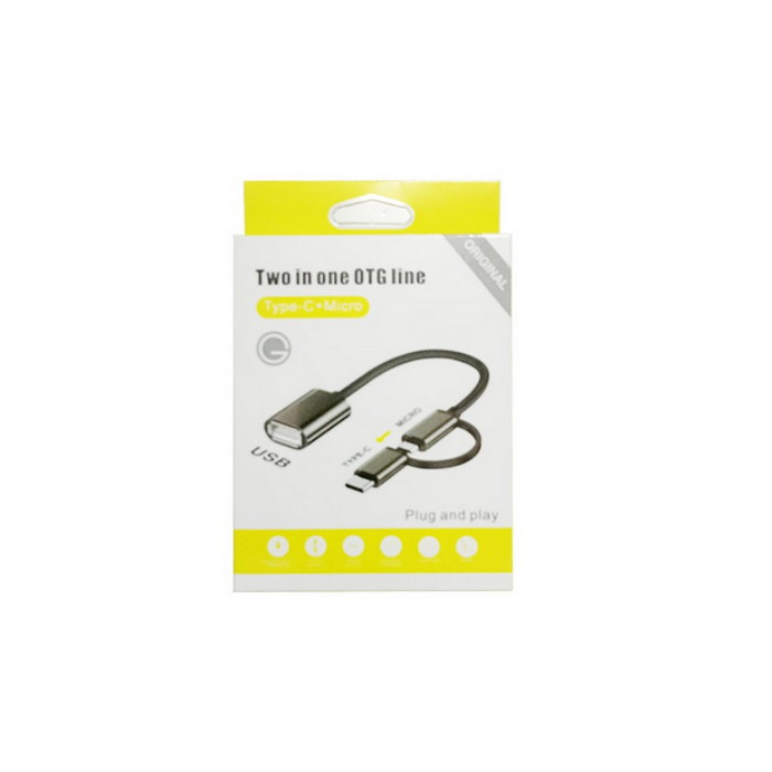 مبدل USB OTG به USB TYPE_C/microUSB مدل TWO IN ONE