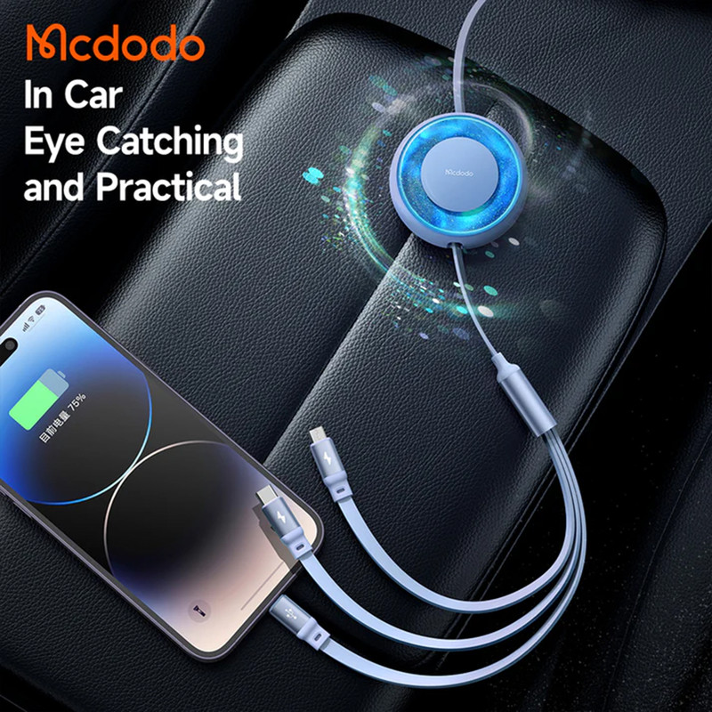 کابل تبدیل USB به لایتنینگ / MicroUSB / USB-C مک دودو مدل CA-357 طول 1.2 متر