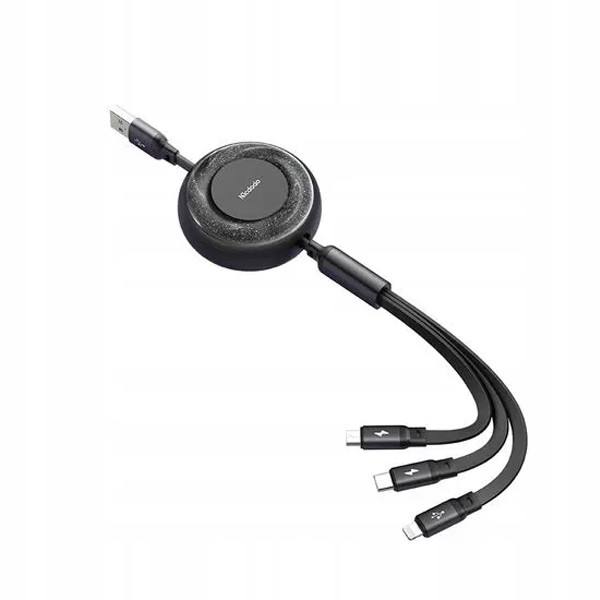 کابل تبدیل USB به لایتنینگ / MicroUSB / USB-C مک دودو مدل CA-357 طول 1.2 متر