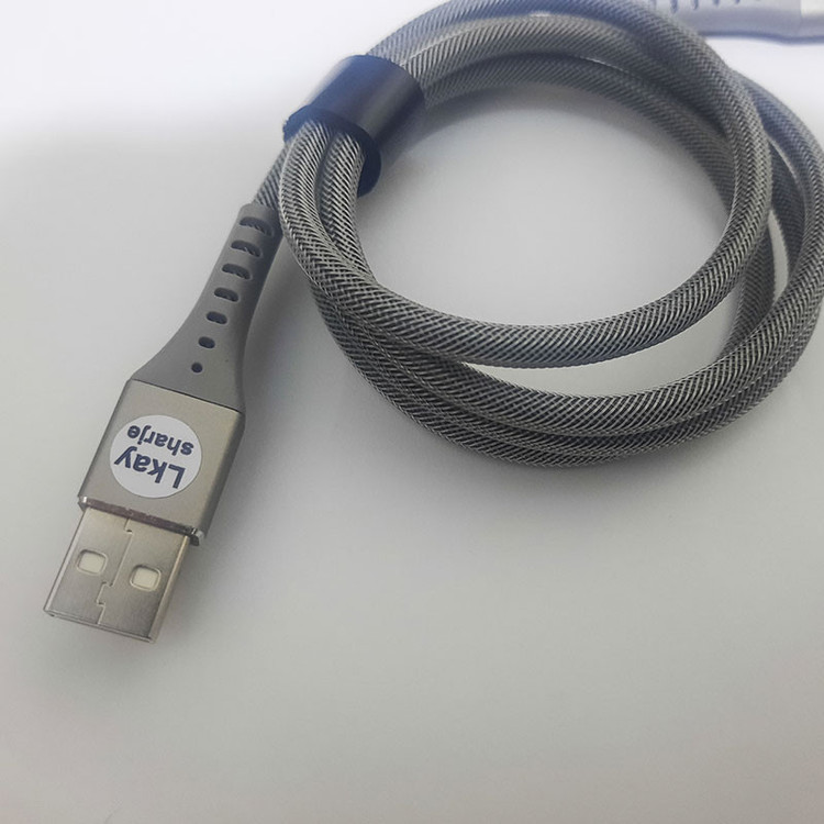 کابل تبدیل USB به USB-C الکای شارژ مدل فلزی فستینگ طول 1 متر