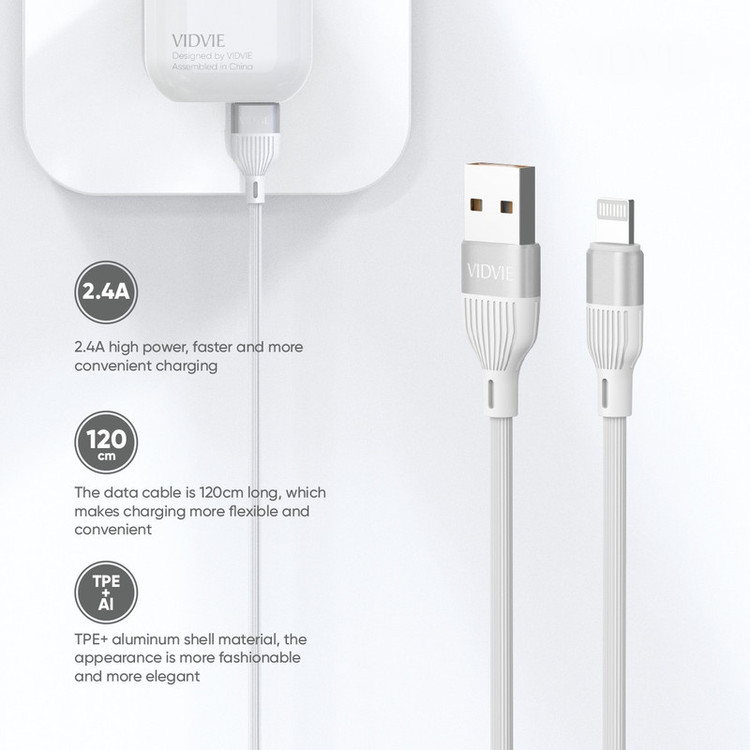 کابل شارژر USB به لایتنینگ ویدوی مدل CB487i طول1.2 متر
