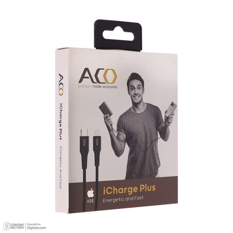 کابل تبدیل USB-C به لایتنینگ آکو مدل icharge Plus طول 1 متر