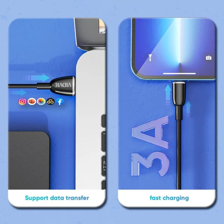 کابل شارژر USB به لایتنینگ ویدوی مدل CB4012i طول 1.2 متر