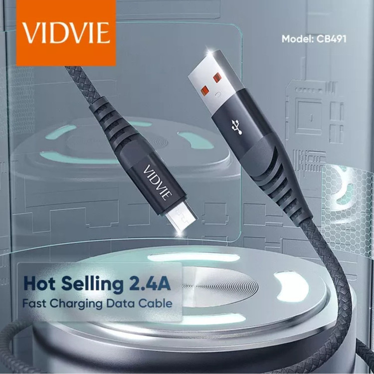 کابل شارژر USB به MicroUSB ویدوی مدل CB491V طول 1.2 متر