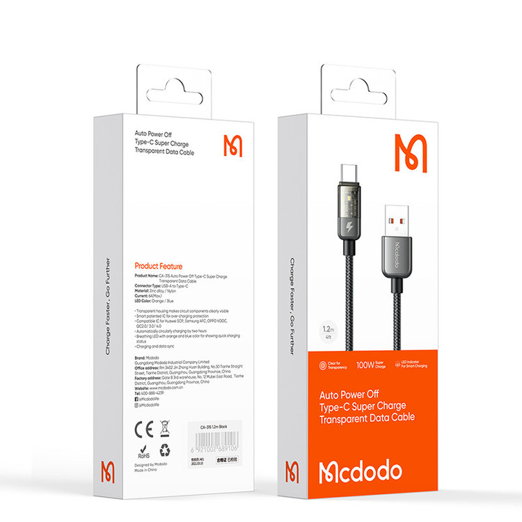 کابل تبدیل USB به USB-C مک دودو مدل CA-3150 طول 1.2 متر