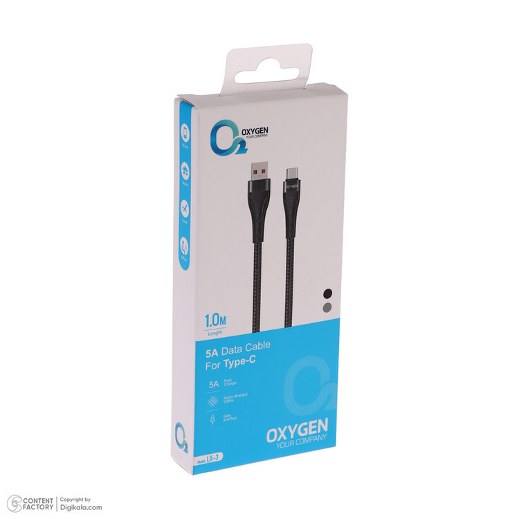 کابل تبدیل USB-A به USB-C اکسیژن مدل LX-3 طول 1 متر