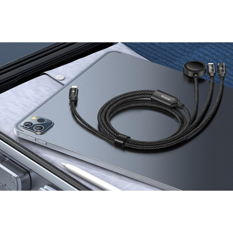 کابل تبدیل USB-C به میکرو اپل واچ/لایتنینگ/USB-C مک دودو مدل ca-4940 طول 1.2 متر