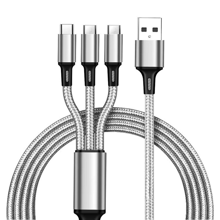 کابل تبدیل USB به microUSB / USB-C / لایتنینگ توزو مدل 3IN1 Safe طول 1.2 متر