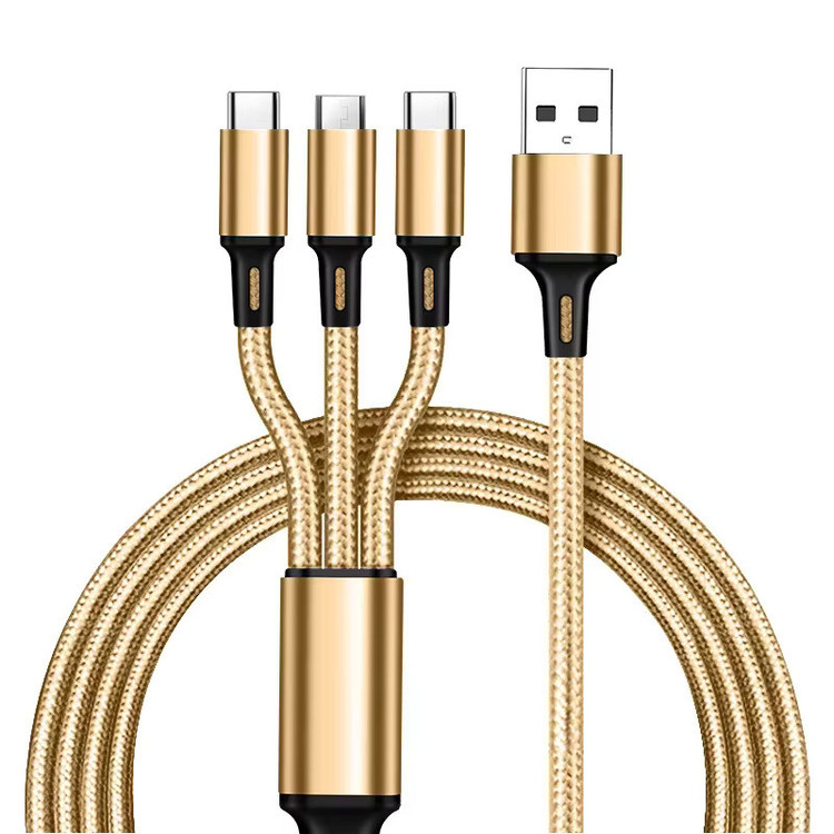 کابل تبدیل USB به microUSB / USB-C / لایتنینگ توزو مدل 3IN1 Safe طول 1.2 متر