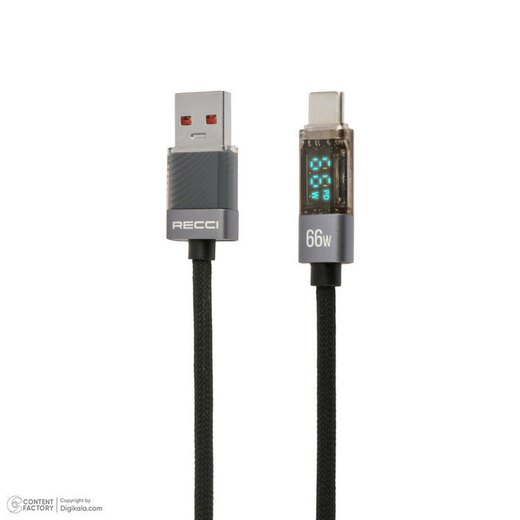 کابل تبدیل USB به USB-C رسی مدل RS16C طول 1.2 متر