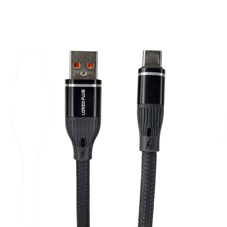 کابل تبدیل USB به USB-C لورزو پلاس مدل C30 طول 1 متر