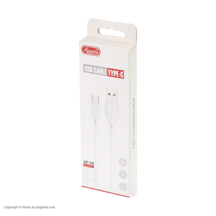 کابل تبدیل USB به USB-C آپاما مدل AP-08 طول 1 متر