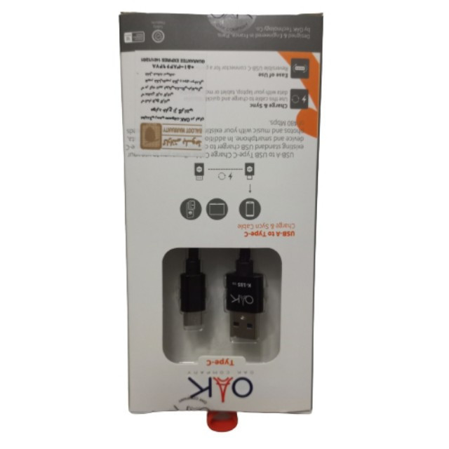 کابل تبدیل USB به USB-C او آ ک مدل K185 طول 1 متر