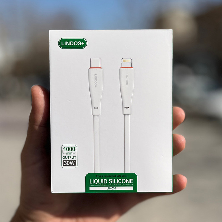 کابل تبدیل USB-C به لایتنینگ لیندو پلاس مدل iphone 12 pro max طول 1 متر