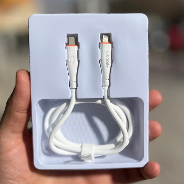 کابل تبدیل USB-C به لایتنینگ لیندو پلاس مدل iphone 13 pro max طول یک متر