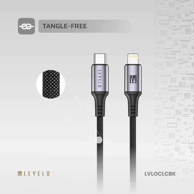 کابل تبدیل USB-C به لایتنینگ لِولو مدل LVLOCLCBK طول 1متر